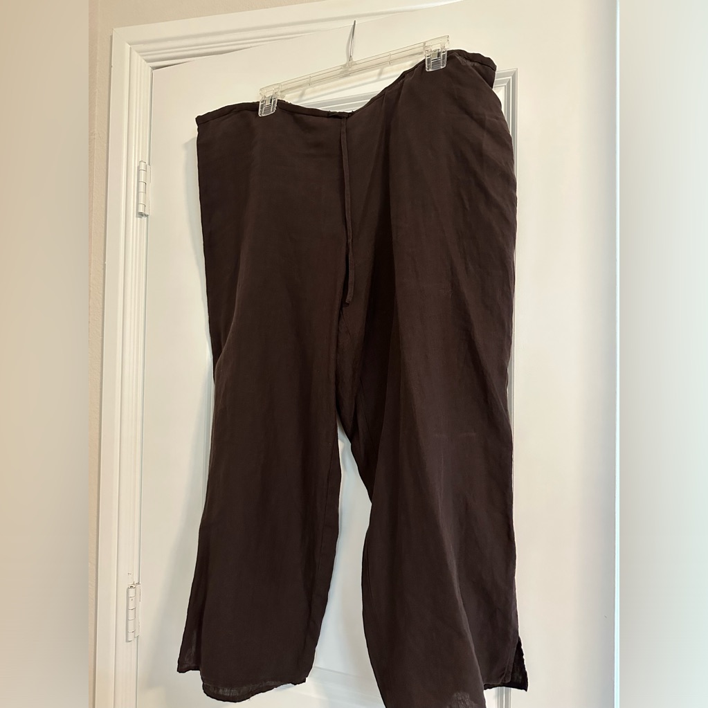 Eileen Fisher Brown Cargo Pants With Drawstring